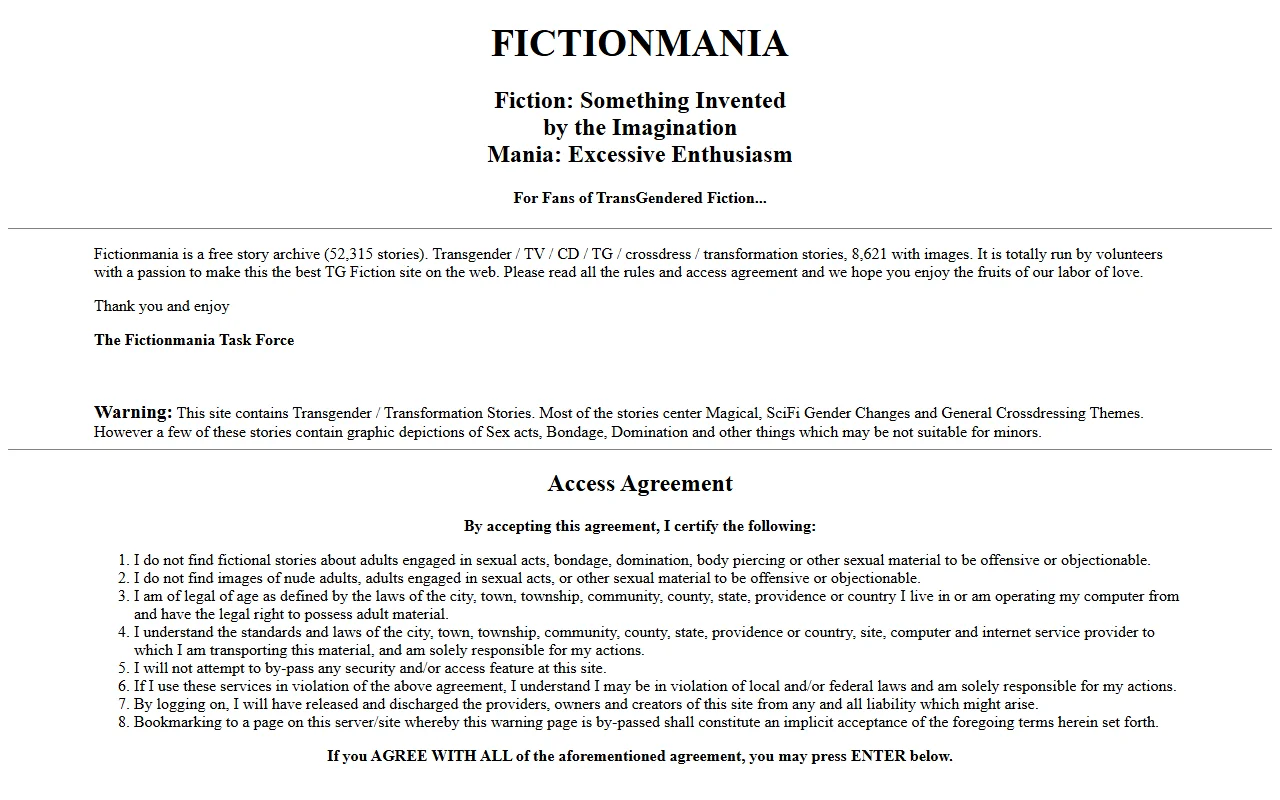 Screenshot: Fictionmania Screenshot of Fictionmania